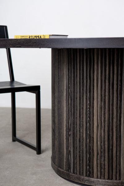 wood meeting table - column detail